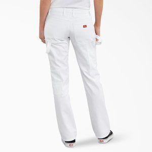 NWT--Carhartt white jeans carpenter style, cut for women's fit, 4 regular